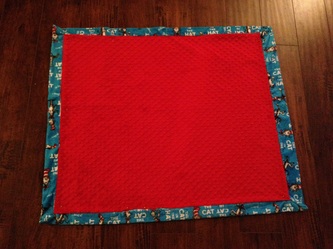 Self Binding Quilted Lovey With Mitered Corners and 5